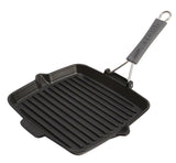 Staub Cast Iron 9.5" Square Folding Grill Pan Matte Black