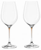 Frieling Leonardo La Perla Wine Glass Set of 2 Maroon Stem