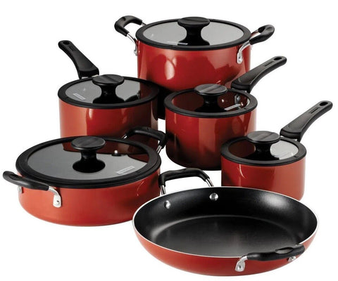 Tramontina Nesting 11 Pc Nonstick Cookware Set Red