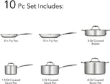 Tramontina Gourmet 10 Piece Tri-Ply Clad Stainless Steel Cookware Set
