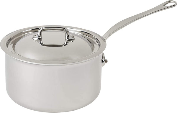 Mauviel M'cook 2.7 Qt. Stainless Steel Saucepan with Lid 5210.19