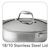 Tramontina Gourmet 4 Qt Tri-Ply Clad Stainless Steel Covered Universal Pan
