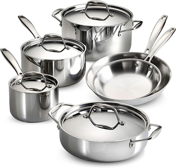 Tramontina Gourmet 10 Piece Tri-Ply Clad Stainless Steel Cookware Set