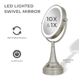 Zadro 11" Round LED Cordless Dual-Sided Mirror 10X/1X