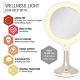 Zadro Mood Therapy UV-free LED Ring Light & 9.75" Round Vanity Mirror, 8X/1X